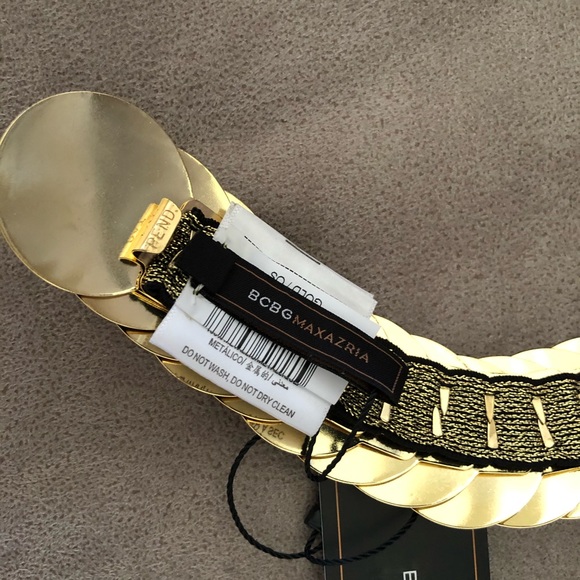 BCBG MAXAZRIA ELASTICATED GOLD PLATE DISKS - Picture 7 of 8
